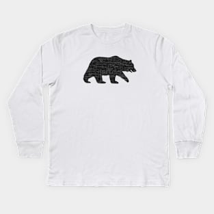 Grizzly Bear Silhouette(s) Kids Long Sleeve T-Shirt